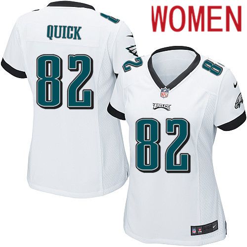 Women Philadelphia Eagles 82 Mike Quick Nike White Game NFL Jersey